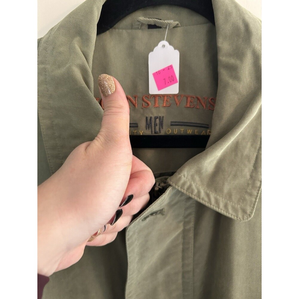 Vintage John Steven's Men's Quality Outwear Bomber Jacket Green SZ 58 L Gorpcore - Picture 8 of 16